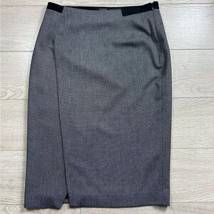 Zara Grey Midi Career Office Midi Skirt